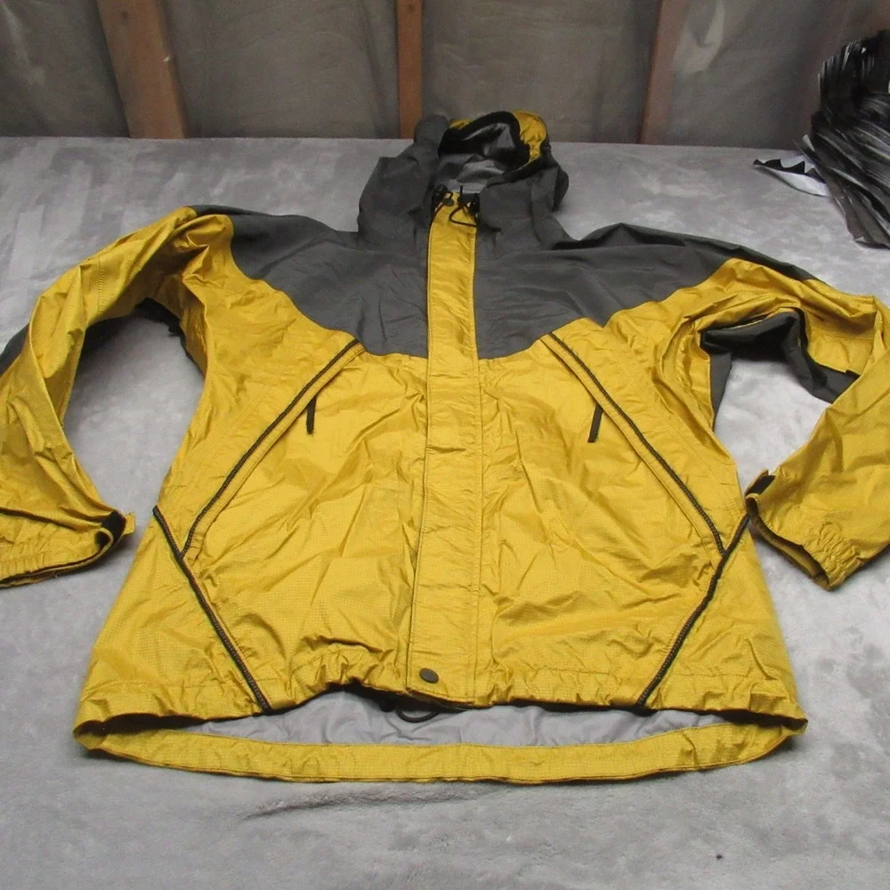 REI Rain Jacket Men Small Yelw Waterproof Shell Outdoor Rain Forest Outdoors VTG
